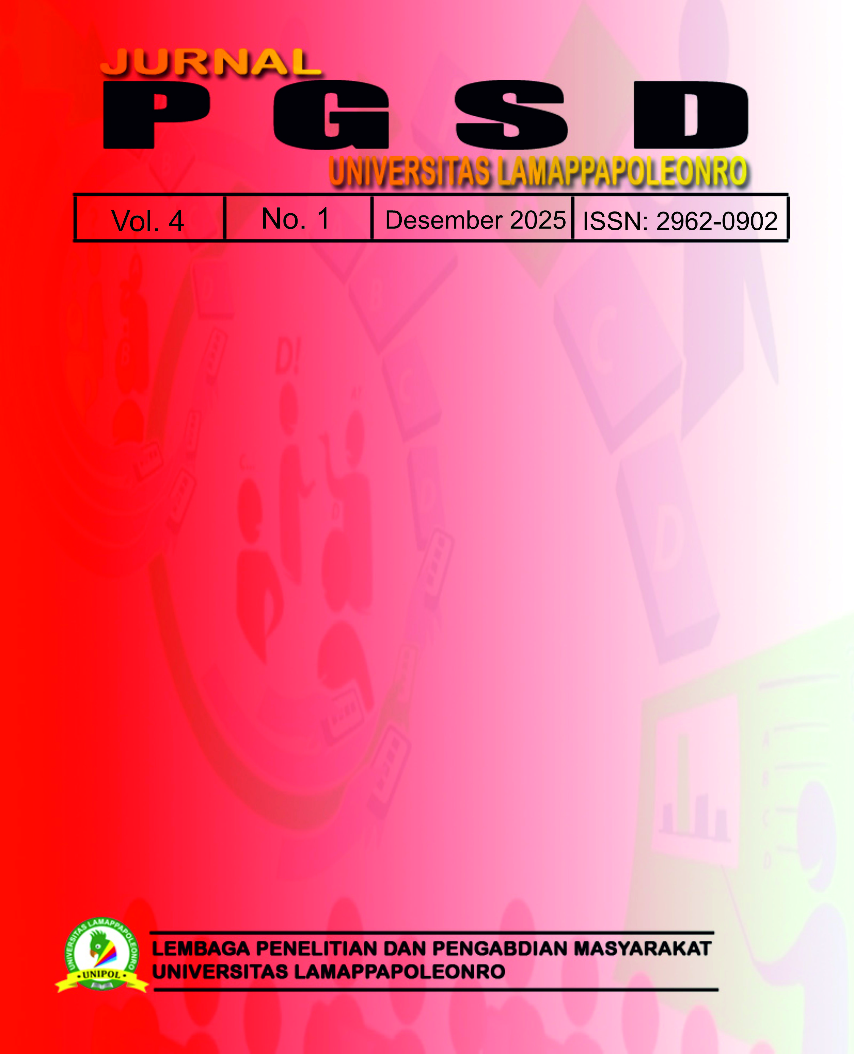 					View Vol. 4 No. 1 (2025): Jurnal PGSD Universitas Lamappapoleonro
				